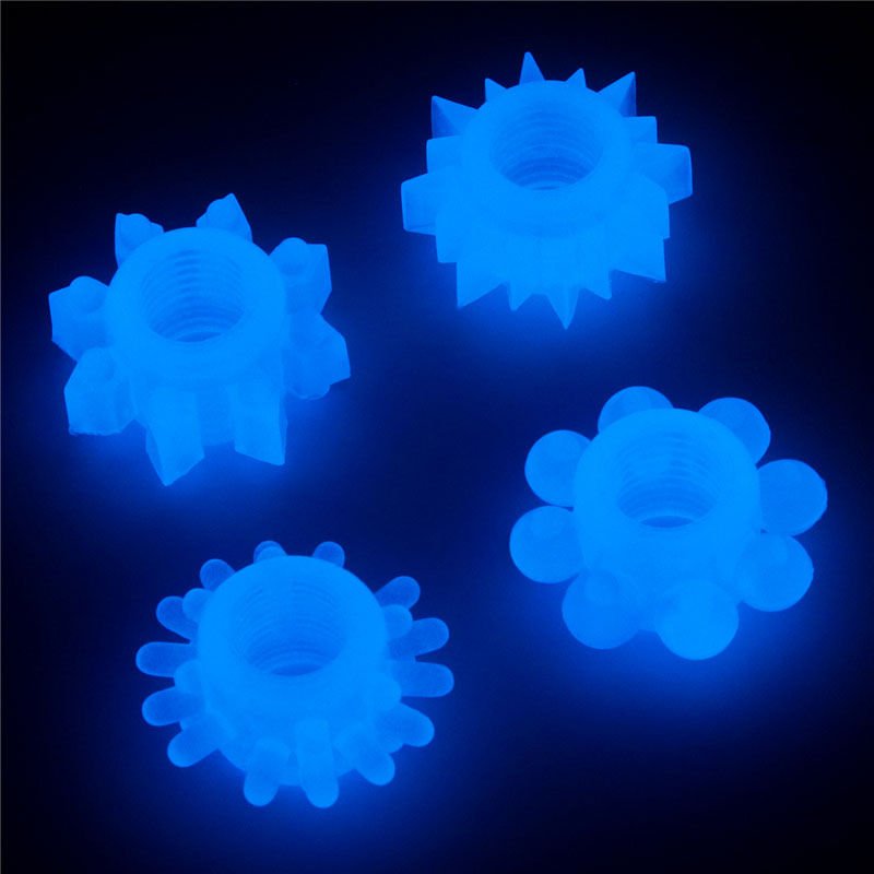 Lovetoy - lumino play cock rings 4 pack - Product top view  | Flirtybay.com.au
